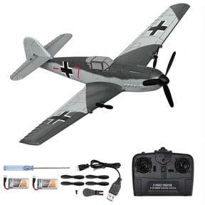 Bruce&Shark RC Plane 3 Channel Remote Control Airplane Fighter Toys, 2.4GHz 6-axis Gyro Stabilizer RTF Glider Aircraft Plane with 2 Batteries, Easy to Fly for Adults Beginners