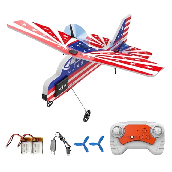 Bruce&Shark RC Plane, Remote Control Airplane Toy, 2.4GHZ RC Airplane RC Glider with Lights, KF800 Remote Control Airplanes Foam RC Fighter Airlane Jet for Adults Kids