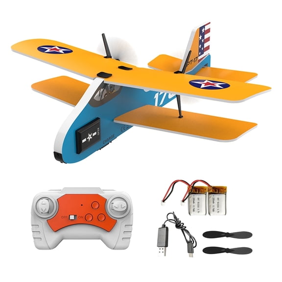 Bruce&Shark RC Plane, Remote Control Airplane Toy, 2.4GHZ RC Airplane RC Glider with Lights, KF801 Remote Control Airplanes Foam RC Fighter Airlane Jet for Adults Kids