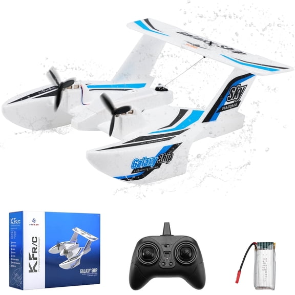 Bruce&Shark RC Plane Remote Control Airplanes for Water Land & Air, Tri-Phibian Aircraft, RC Airplane, 2.4GHz RTF Airplane Glider for Boys Girls Kids Adult