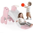 thumbnail image 1 of Bruce&Shark Toddler Slide, 3 in 1 Folding Baby Slide Climber Playset, Freestanding Slide with Long Slipping Slope, Basketball Hoop, Indoor and Outdoor Playground for Kids Boys & Girls Gift Present, 1 of 17