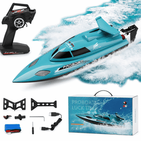 Bruce&Shark WLtoys Remote Control Boat, 13MPH High Speed RC Racing Boat for Pools or Lakes, 2.4GHz RC Boats with Low Battery Alarm for Teens and Adults