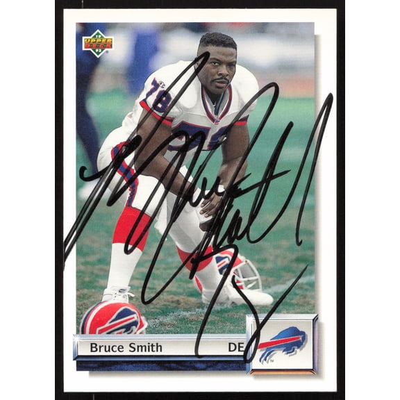Bruce Smith Autographed 1992 Upper Deck Gold Card #G48 Buffalo Bills SKU #259486