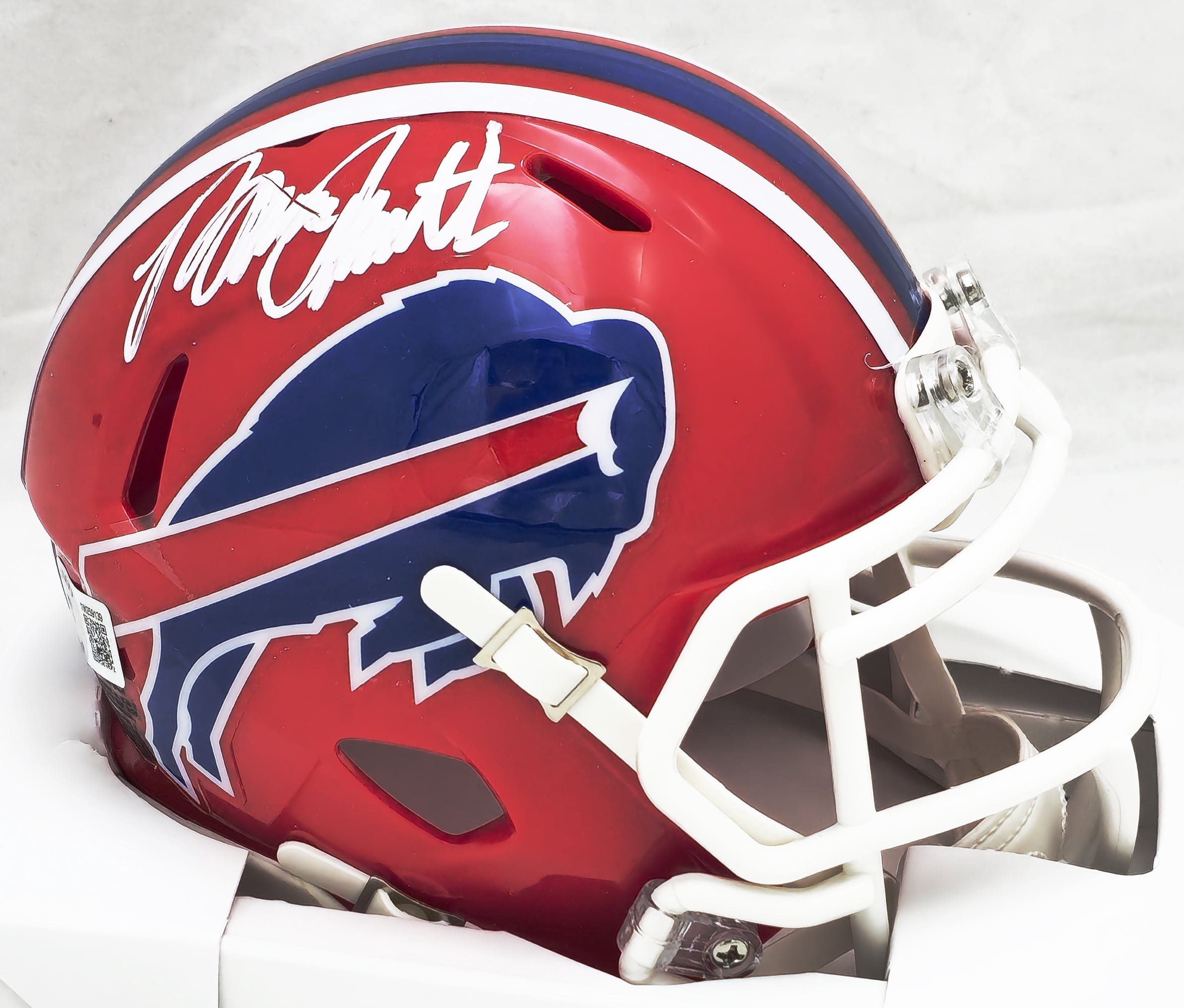 Bruce Smith Autographed Buffalo Bills Red 87-01 Throwback Speed Mini ...