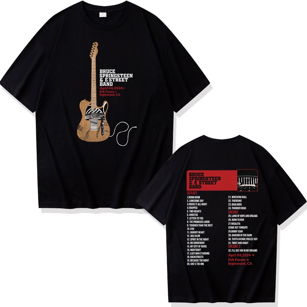 Bruce Springsteen And E Street 2024 Tour T-Shirts Summer Shirts Short