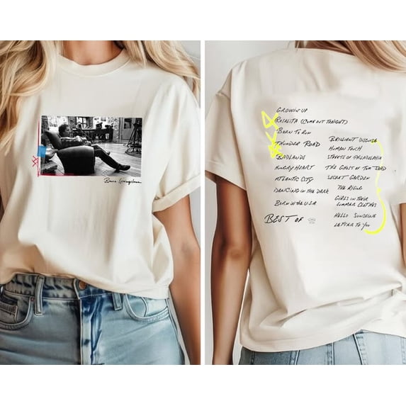 Bruce Springsteen Best Of Bruce Springsteen White Tee T-shirt Sizes S-5XL Goldengate