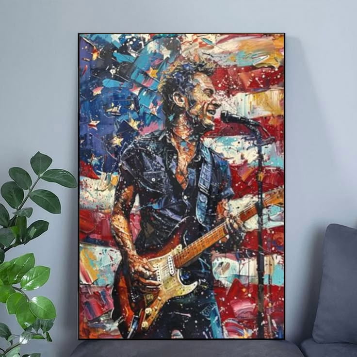 Bruce Springsteen Pop Art Vintage Rock Legend Wall Art, Iconic American ...