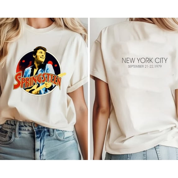 Bruce Springsteen Throwback No Nukes White Tee T-shirt Sizes S-5XL Goldengate