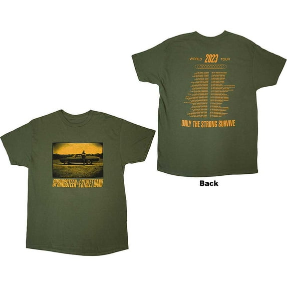Bruce Springsteen Unisex T-Shirt: Tour '23 Sepia Car (Back Print & Ex-Tour)