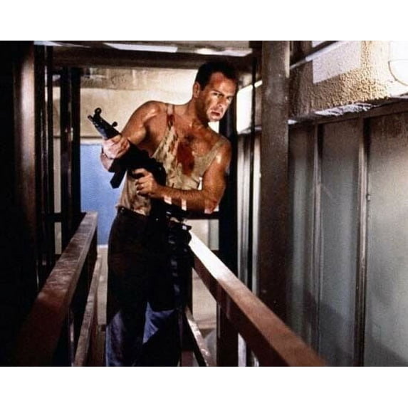 Bruce Willis holds sub machine gun Die Hard 16x20 Poster