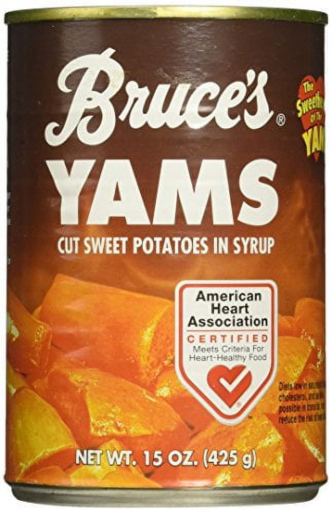 Bruce's, Yams, Cut Sweet Potatoes in Syrup, 15oz Can (Pack of 6)