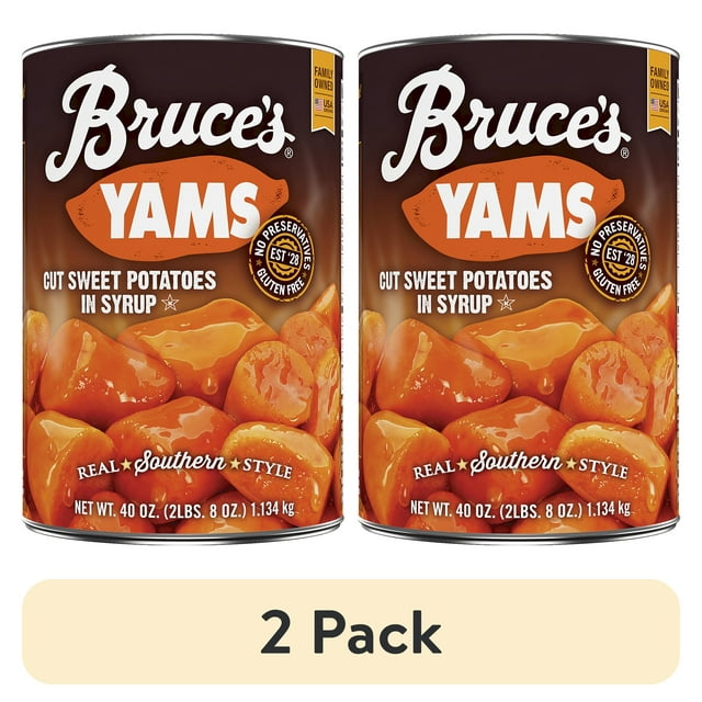 (2 pack) Bruce's Yams Cut Sweet Potatoes in Syrup, Canned Vegetables