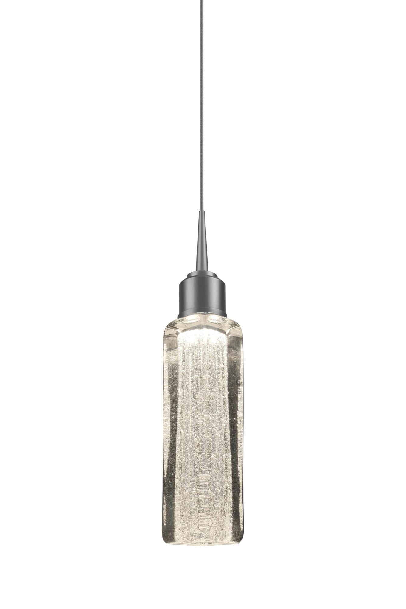 Capella Mini Matte Chrome LED Island Pendant with Clear Glass Shade