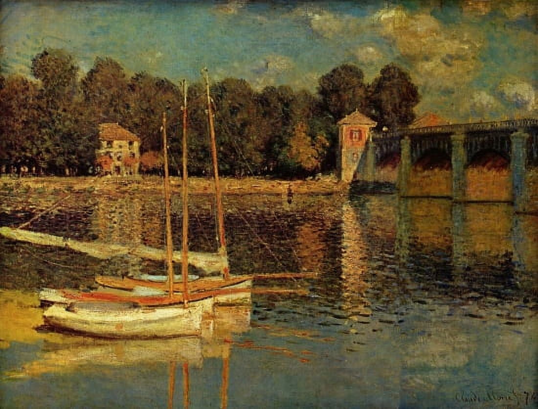 Brucke Von Argenteuil Canvas Art - Claude Monet (18 x 24)