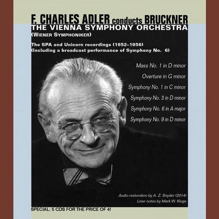 Bruckner / Adler / Vienna Sym Orch - Adler Conducts Bruckner-Mass 1 Syms 1 3 6 & 9 - Music & Performance - CD