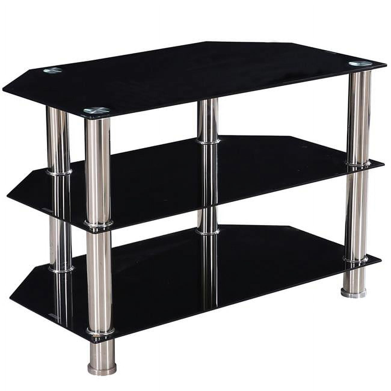 Bruckner Tempered Glass TV Stand for 40 in. TV, Black 21 x 31.5 x 18