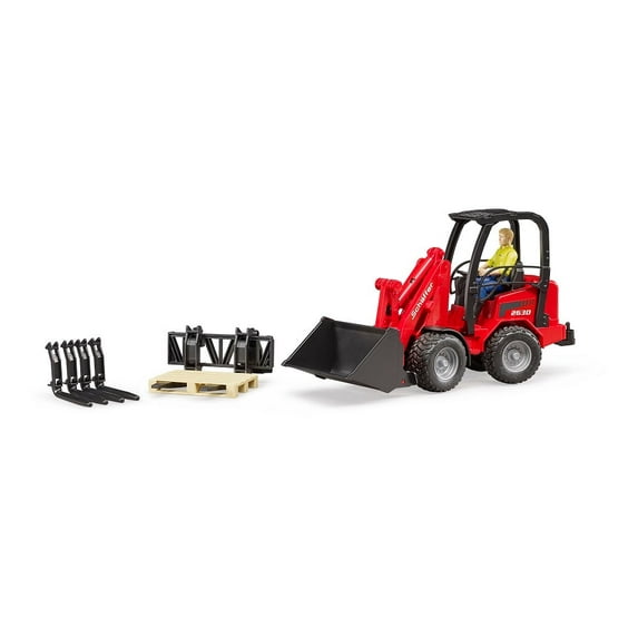 Bruder 02191 Schaeffer Compact Loader 2034 w/ Figure and Accessories