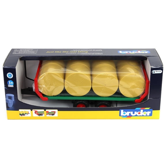 Bruder 02220 Bale Transport Trailer w/ 8 Round Bales