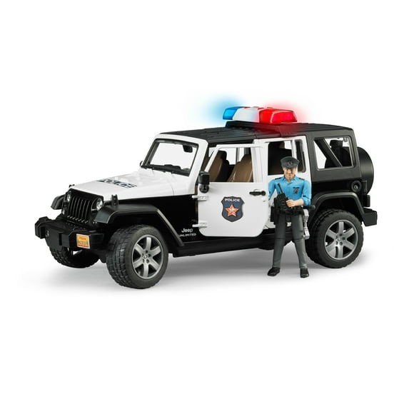Bruder 02526 Jeep Rubicon Police Car + Light Skin Policeman
