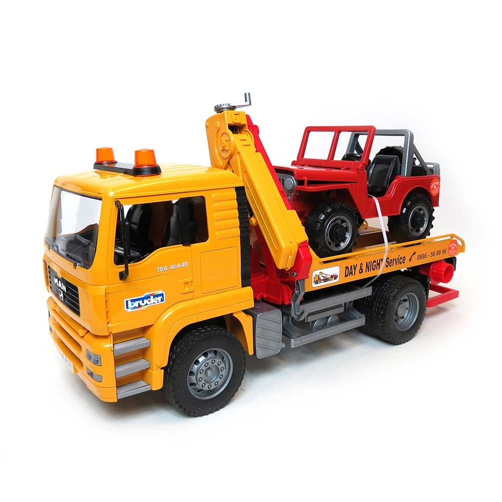 驚きの激安価格 Bruder MAN TGA Toy Breakdown Truck with Flatbed and Cross パンツ