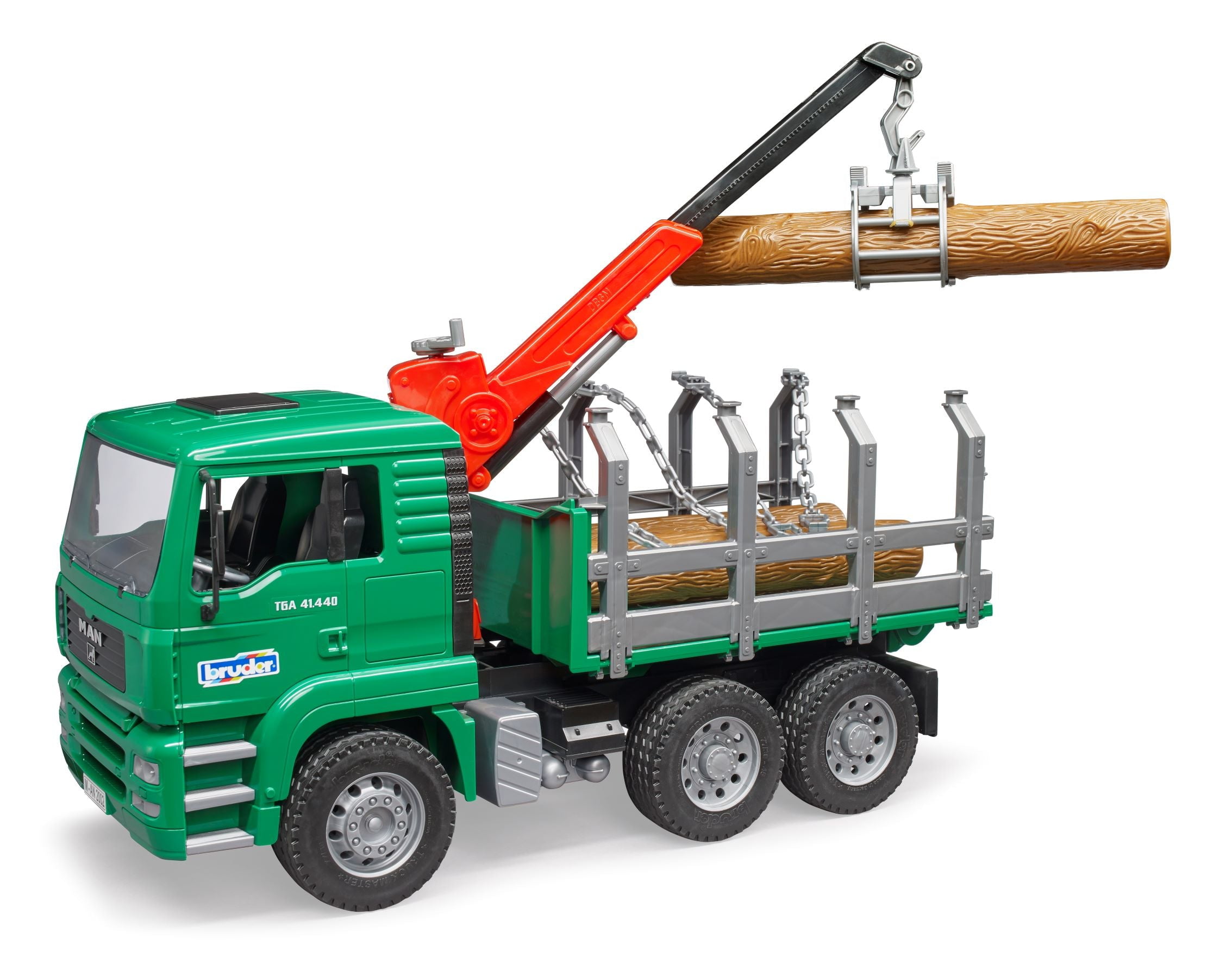 Bruder 02769 MAN Timber Truck w/ Loading Crane and 3 Trunks 