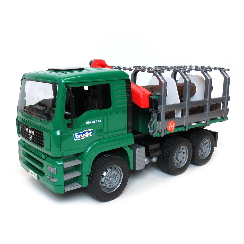 Bruder 02769 MAN Timber Truck w/ Loading Crane and 3 Trunks