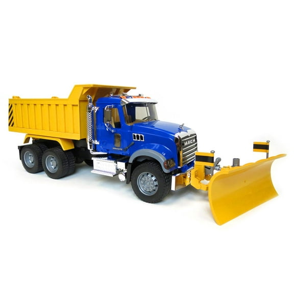 Bruder 02825 MACK Granite Dump Truck w/ Snow Plow Blade