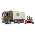 thumbnail image 1 of Bruder 03581 Scania R-Series UPS Logistics Truck w/ Forklift, 1 of 4