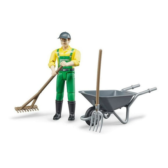 Bruder 1/16 Figure Set with Farmer and Accessories 62610