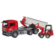 Bruder 1/16 Man TGS Truck with Roll Off Container & Schaffer Compact Loader 03767