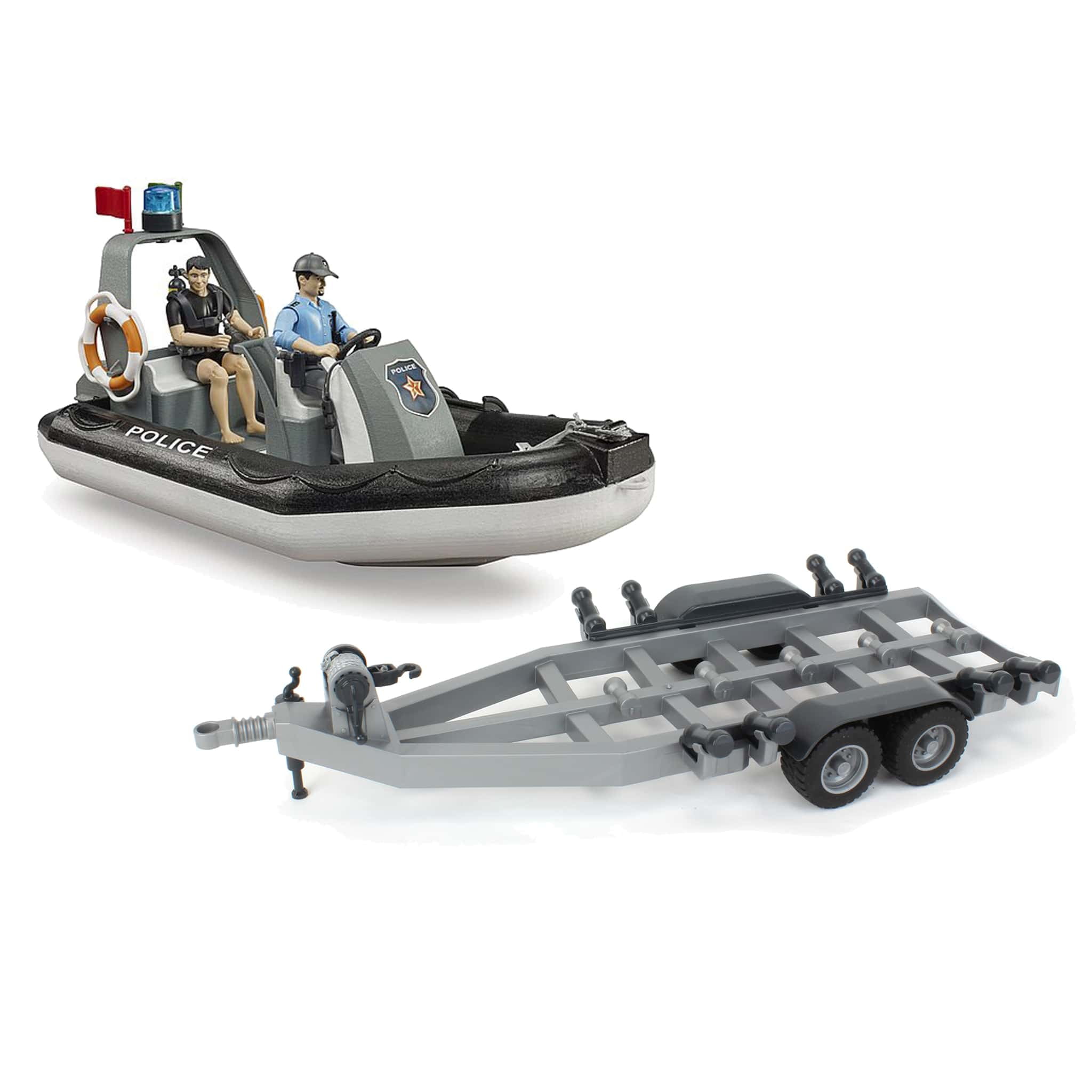 Bruder 1/16 Police Boat with Trailer 62733-Set - Walmart.com