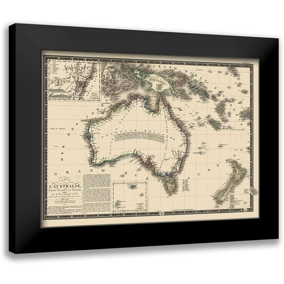 Brue 14x11 Black Modern Framed Museum Art Print Titled - Australia Oceania - Brue 1826