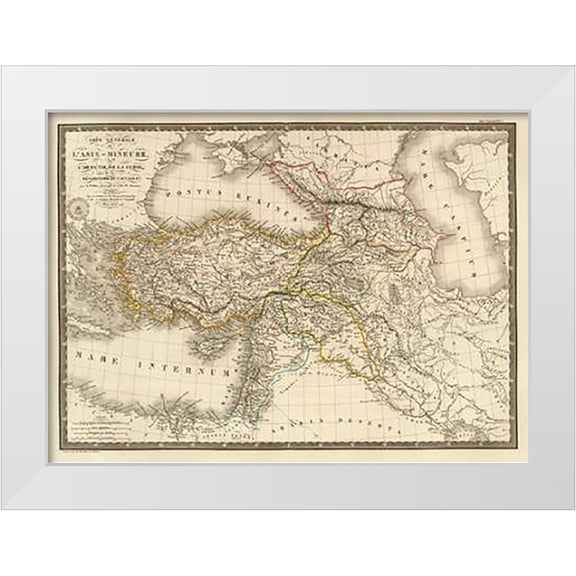 Brue, Adrien Hubert 14x11 White Modern Wood Framed Museum Art Print Titled - Asie-Mineure, Armenie, Syrie, Mesopotamie, Caucase, 1822