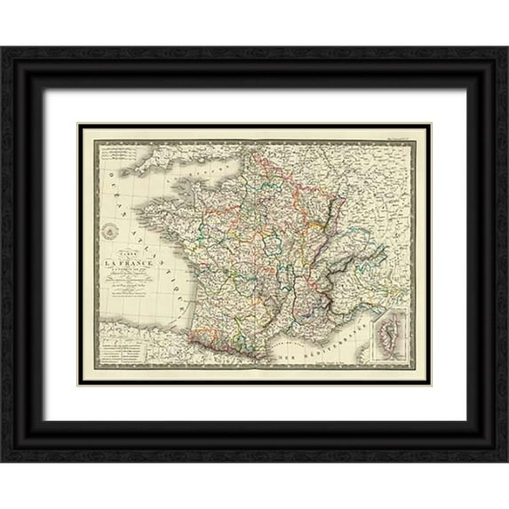 Brue, Adrien Hubert 24x19 Black Ornate Wood Framed with Double Matting Museum Art Print Titled - France a lepoque de 1789