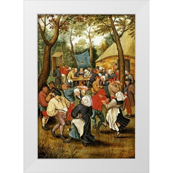 Bruegel, Pieter the Elder 11x14 White Modern Wood Framed Museum Art Print Titled - The Wedding Feast