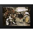 thumbnail image 1 of Bruegel, Pieter the Elder 24x18 Black Modern Framed Museum Art Print Titled - Peasants Dancing, 1 of 4