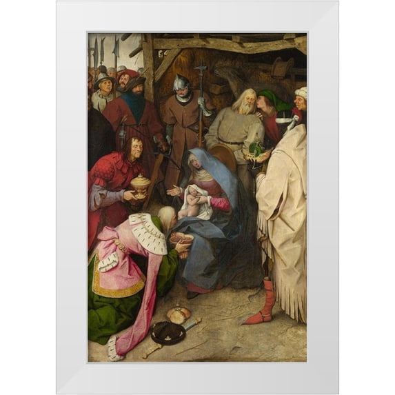 Bruegel the Elder, Pieter 11x14 White Modern Wood Framed Museum Art Print Titled - The Adoration of the Kings