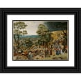 thumbnail image 1 of Brueghel, Pieter 18x14 Black Ornate Wood Framed with Double Matting Museum Art Print Titled - Christ Carrying the Cross, 1 of 4