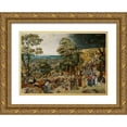 thumbnail image 1 of Brueghel, Pieter 24x18 Gold Ornate Wood Framed with Double Matting Museum Art Print Titled - Christ Carrying the Cross, 1 of 4