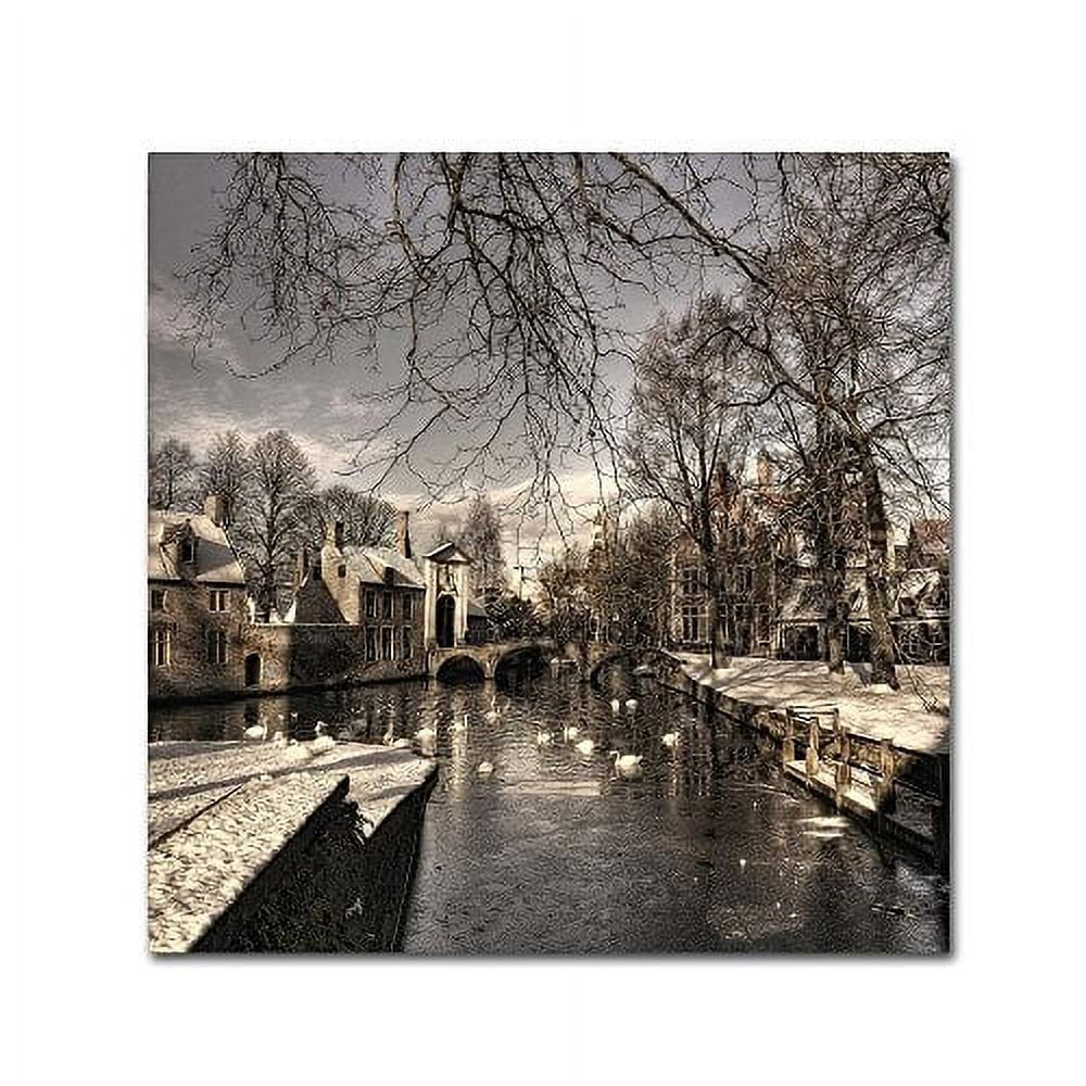 bruges in christmas dress by yvette depaepe, 35x35-inch canvas wall art