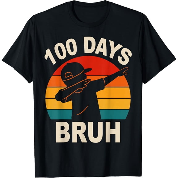 Bruh 100 Days of School 100th Day of School Dabbing Adult T-shirt