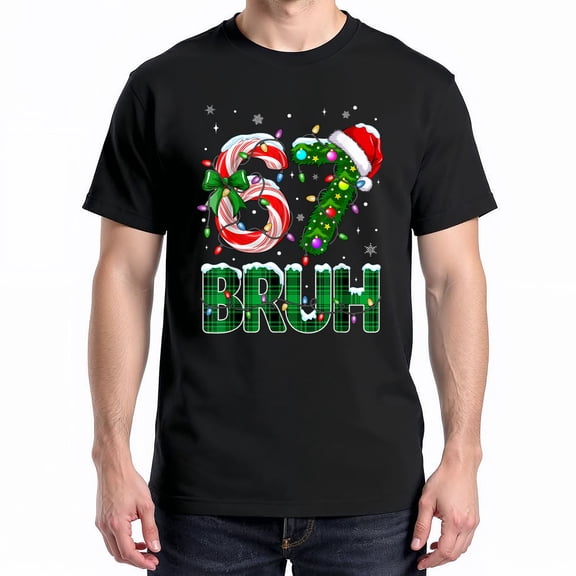 Bruh 67 Six Seven 6 7 Meme T-Shirt – Christmas Humor Theme – Teens Holiday Wear