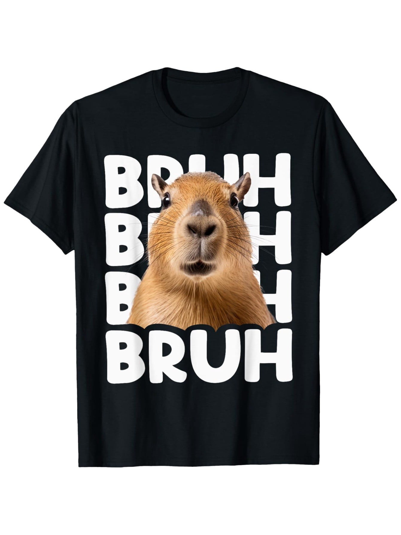 T-shirt Enfant Capybara - Manches Courtes, Imprimé "Hi Capabara", Pour Fille, Loisirs, école, Maternelle, Motif Animal Mignon - 3