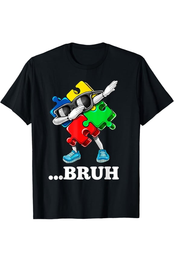 Bruh Dabbing Puzzle Autism Awareness T-Shirt, Unisex T-Shirt