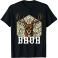 thumbnail image 1 of Bruh Deer Funny Deer Hunting Camo Hat Youth Teens Kids Slang Unisex T-Shirt, up to Size 5XL, 1 of 2