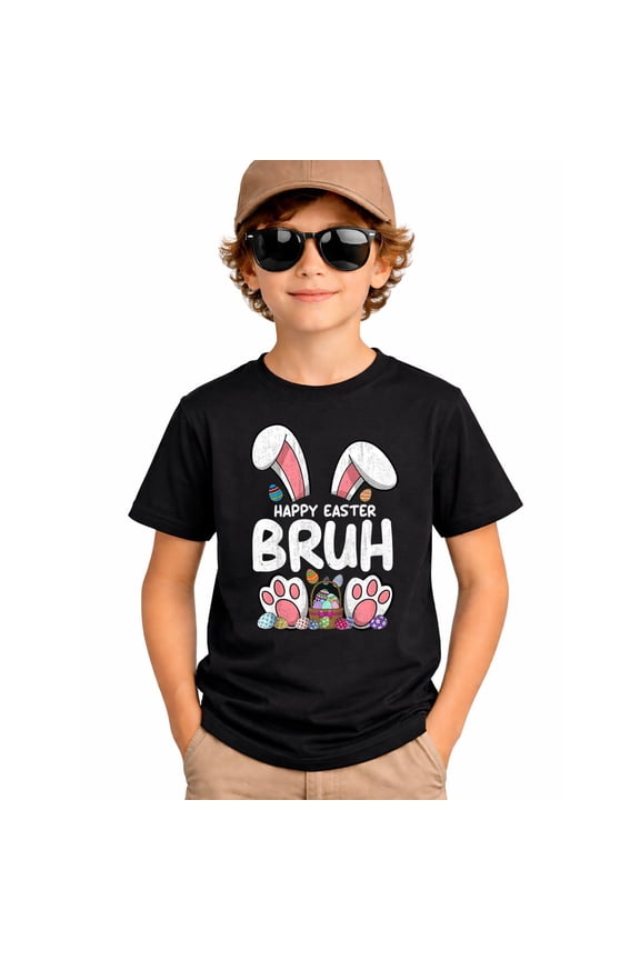 Bruh Easter Eggs Teens Boys Kids Easter Bunny Easter T-Shirt