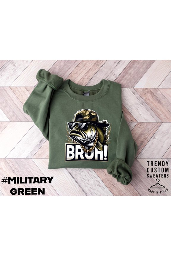 Bruh Fish Sweatshirt, Fishing Graphic Tee