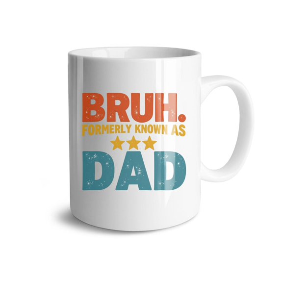 Bruh Formerly Known As Dad Coffee Mugs 15 OZ Sublimation Mugs,Double-sided Printing Ceramic Cups Ceramic Mugs for Coffee,Tea,Hot Cocoa