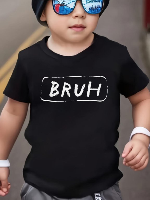 Bruh Funny Saying Slang Brother Meme Brah Men Women KidsCotton Soft Graphic Tee Breathable Playwear T-Shirt