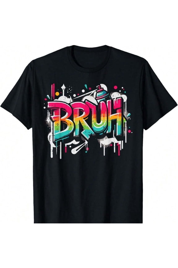 Bruh Graffiti Funny Saying Street Art Meme Mens T-Shirt